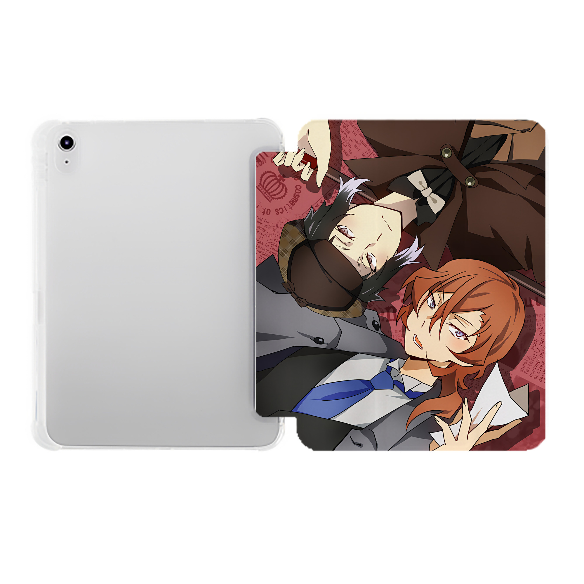 （画像用） 文豪ストレイドッグス Bungo Stray Dogs IPad ケース ペン収納付き 三つ折りスタンド PUレザー×シリコン 対応機種9.5/10.5/10.9インチ